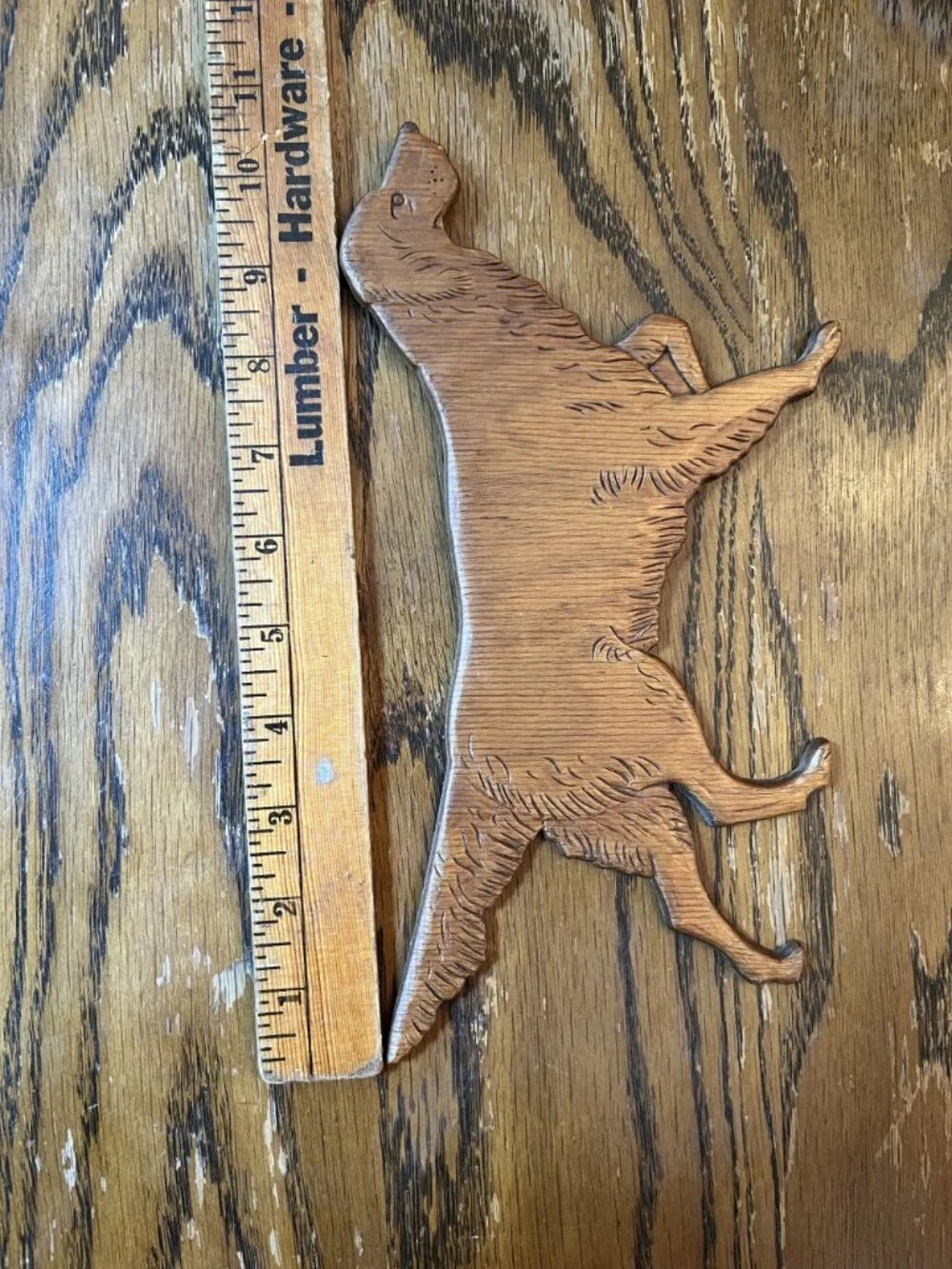 Vintage Hand-Carved Wooden Irish Setter Dog Wall Hanging 10.5
